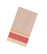 Cream Handloom Silk Cotton Saree With Checks-SC4208