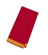 Crimson Handloom Kanchipuram 9 Yards Silk Saree With Zari Border-KA13401