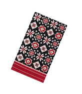 Black Handwoven Orissa Cotton Saree With Tie & Dye Motifs-OR0892