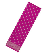 Hot Pink Woven Tussar Silk Saree With Floral Buttas-TU3415