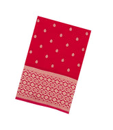 Red Woven Synthetic Viscose Saree With Floral Motifs-BL4732