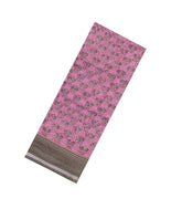 Chesnutt Pink Printed Chanderi Cotton Saree With Zari Border-CC1637