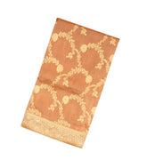 Peach Woven Tissue Saree With Brocaded & Embroidery Floral Motifs-EN1679