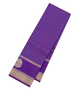 Purple Handloom Kanchipuram Silk Saree With Zari Checks-KA15182
