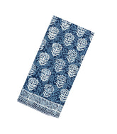 Indigo Printed Jaipur Cotton Saree With Floral Motifs-JC1517