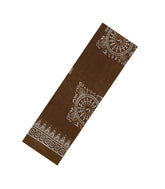 Brown Printed Synthetic Makka Silk Saree With Tribal Motifs-BL5321