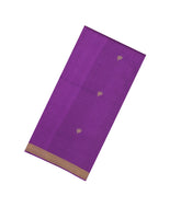 Purple Woven Tussar Silk Saree With Floral Motifs-TU3272