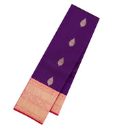 Purple Handloom Korvai Kanchipuram Silk Saree With Buttas-KA15505