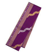 Dark Purple Handloom Kanchipuram Silk Saree With Stripes & Buttas-KA15485
