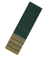 Bottle Green Handloom Kanchi Cotton Saree With Kamalam Buttas-KC1574