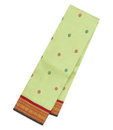 Light Green Handloom Korvai Kanchipuram Silk Saree With Dual Pallu-KA15477
