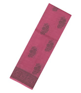 Pink Woven Tussar Silk Saree With Floral Buttas-TU3412