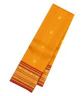 Mustard Handloom Korvai Kanchipuram Silk Saree With Zari Buttas-KA15930