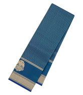 Cyan Handloom Kanchipuram Silk Saree With Zari Checks-KA15183