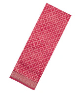 Crimson Printed Chanderi Cotton Saree With Zari Border-CC1466