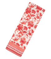 Off White Handloom Chanderi Cotton Saree With Red Printed Floral Motifs-CC1303