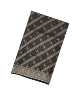 Black Handloom Banarasi Organza Silk Saree With Floral Motifs-BE1310