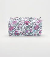 White Cotton Bagru Printed Toiletry Bag With Zipper-ACS1090