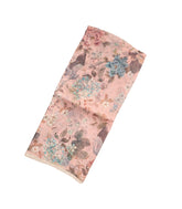 Baby Pink Woven Pure Chiffon Silk Saree With Printed Floral & Peacock Motifs-PS0587