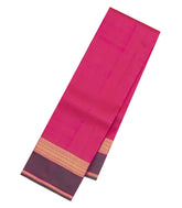 Hot Pink Woven Pure Silk Saree With Contrast Zari Border-KA15529
