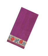 Magenta Printed Synthetic Tussar Silk Saree With Contrast Border-SY0101