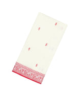 White Handloom Bengal Cotton Saree With Tribal Motifs-BG1999