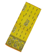 Mustard Woven Silk Saree With Printed Horse Motifs-PS0572