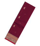 Crimson Handloom Kanchi Cotton Saree With Buttas-KC1809