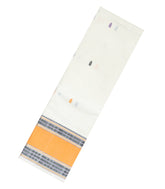 White Handloom Kanchi Cotton Saree With Buttas-KC1427