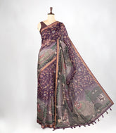 Lilac Woven Art Chanderi Saree With Printed Pichwai Motifs