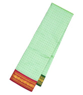 Mint Green Handloom Korvai Kanchipuram Silk Saree With Plus Motifs