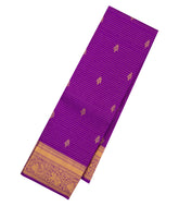 Purple Handloom Kanchipuram Silk Saree With Zari Stripes & Buttas-KA14205