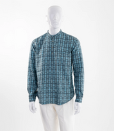 Ocean blue short kurta with Jaipur print-EW1116