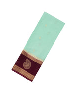 Aquamarine Woven Art Crepe Saree With Buttas & Contrast Border-BL5123