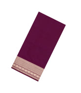 Burgundy Woven Blended Satin Saree With Zari Border-BL6020