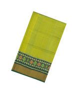Leafy Green Handloom Rajkot Patola Ikat Silk Saree With Tie & Dye Motifs-IK0489