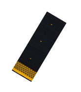 Black Handloom Bengal Cotton Saree With Floral Buttas-BG1848