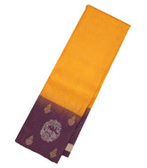 Mango Yellow Handloom Soft Silk Saree With Checks-SO4007
