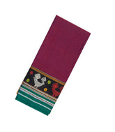 Magenta Woven Cotton Saree With Kasuti Hand Embroidered Border & Pallu-EN1763