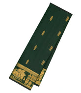 Bottle Green Handloom Kuraloviyam Silk Saree With Buttas-KA12116