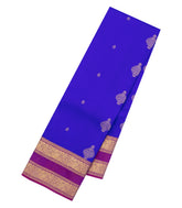 Purple Woven Pure Silk Saree With Zari Buttas & Contrast Border-EC2616