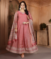 Mauve Pink Casual Anarkali Set: RC5522