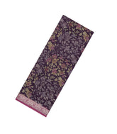 Dark Purple Printed Chanderi Cotton Saree With Zari Border-CC1631
