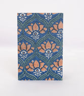 Blue 9 X 6 Inch Bagru Dabu Block Printed 96 Page Handmade Notebook-ACS1020