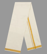 Cream Handloom Pure Silk 9 Yards Dhoti With 5 Yards Angavasthram-CD1544