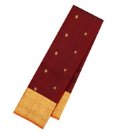 Maroon Handloom Kanchipuram Silk Saree With Buttas-KA15091