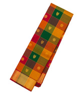 Multi Colour Handloom Kanchipuram Silk Saree With Checks & Buttas-KA12821