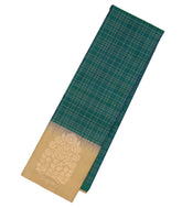 Teal Handloom Soft Silk Saree With Zari Checks -SO4013