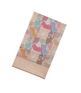 Beige Handloom Banarasi Rangkat Silk Saree With Meena Floral Motifs-BE1922