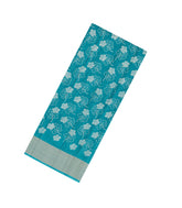 Cyan Printed Art Dola Silk Saree With Zari Border-BL5790